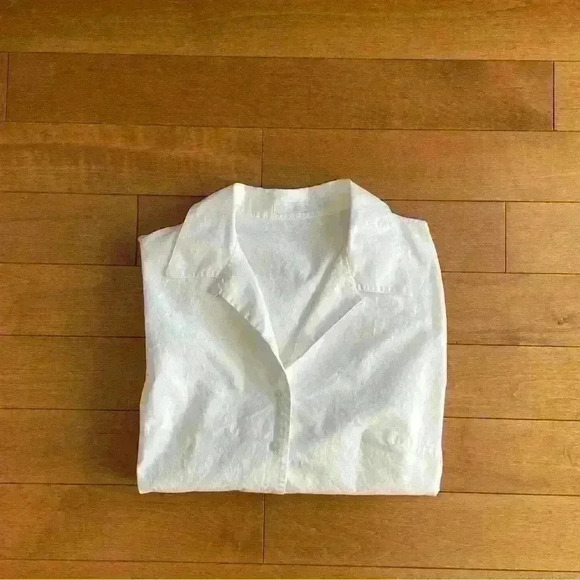 Anne Fontaine | Classic white button down with woven sleeves size 44 - Picture 2 of 5